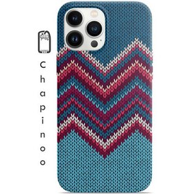 تصویر بافتنی آبی قرمز 