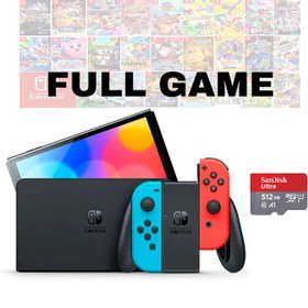 تصویر Nintendo Switch OLED Model with Neon Blue and Neon Red Joy-Con - FULL GAME خرید نینتندو سوییچ مدل OLED - جوی کان قرمز/آبی - کپی خور به همراه رم ۵۱۲ و بازی