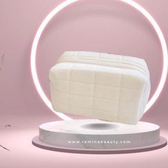 تصویر کیف آرایش بالشتکی متوسط رنگ سفید 