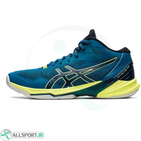 تصویر کفش والیبال زنانه اسیکس طرح اصلی Asics Sky Elite Ff Mt 2 Blue Yellow 