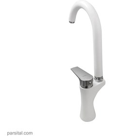 تصویر شیر ظرفشویی نوبل مدل دنیل سفید کروم nobel-faucet-daniel-sink-mixer-white-chrome