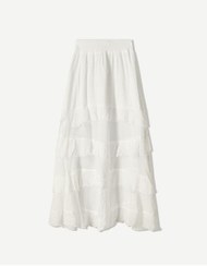 تصویر شلوارک دامنی ماکسی چین دار زنانه کرم برشکا 