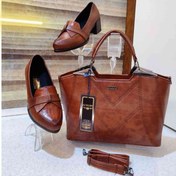 تصویر ست اقتصادی کیف و کفش طبی پاپیونی بینظیر چرم سوگو با پاشنه 5 سانت 