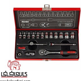 تصویر مجموعه 17 عددی آچار بکس و سری بکس رونیکس مدل RH-2617 Ronix RH-2617 Ratchet Wrench And Screwdriver 17 PCS