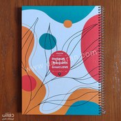 تصویر دفتر 100 برگ A4 سیمی جلد سخت مکث نوت کد 9176 notebook 80 sheets a4 nahal code 1871