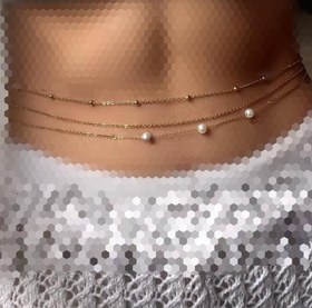 تصویر زنجیر شکم - طلایی / M/L 