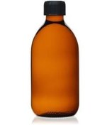 تصویر بطری شیشه ای دارویی 100 میلی لیتر با درب - با درب پلاستیکی پلمپ 280 میلی متری 100 ml medicine Glassbottle