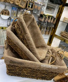 تصویر سبد سه سایز حصیری 