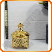 تصویر قندان گرد کندو طلایی خاتم 