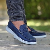 تصویر تخفیف استثنایی کفش کالج مردانه پسرانه سبک و راحت رنگ سورمه ای مقاوم 