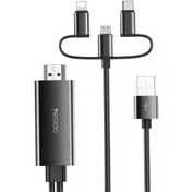 تصویر کابل تبدیل HDMI به لایتنینگ / microUSB/ USB-C یسیدو مدل HM05 طول 1٫8 متر Yesido HM05 3IN1 HDMI CABLE