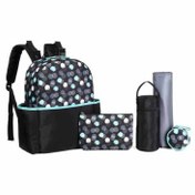 تصویر کوله پشتی لوازم نوزاد 4 تکه کالرلند طرح توپ سبز مشکی Colorland 