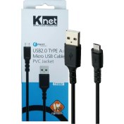 تصویر کابل شارژ اندروید میکرو knet مدل 1m k-cum02010 cable charge micro usb knet 1m k-cum02010