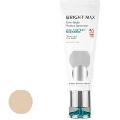 تصویر ضد آفتاب فیزیکال رنگی برایت مکس مدل Tone Bright با SPF 50 حجم 40 میلی لیتر 