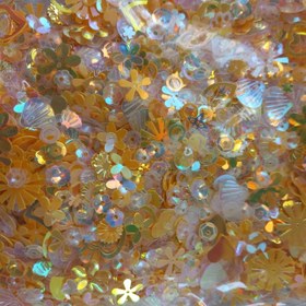 تصویر پولک رزینی کد 11،زرد، درشت ،بسته 10 گرمی 