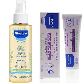 تصویر روغن ماساژ کودک + کرم 1.2.3 موستلا Mustela - زمان ارسال 15 تا 20 روز کاری 