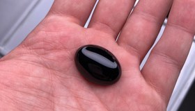 تصویر نگین عقیق مشکی کد ۳۰۳ 