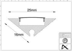 تصویر پروفیل نور خطی آلومینیومی کنجی کد ۲۷ 