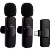 تصویر میکروفون یقه ای بی سیم مدل K9 Dual اتصال همزمان دو کاربره(پک دو عددی) K9 Wireless Microphone