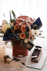 تصویر ست گل و کیک کراواتی روز مرد 