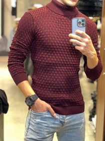 تصویر پلیور یقه اسکی جذب ضخیم طرح آجری -کیفیت عالی فری سایز دررنگ بندی کامل Thick Absorbent Ski Collar Sweater - Excellent Quality