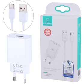 تصویر شارژر دیواری فست شارژ Usams T21OCTC 2.1A 10.5W + کابل تایپ سی Usams T21OCTC 2.1A 10.5W Wall Charger With Type-C Cable