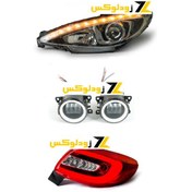 تصویر چراغ اسپرت پژو206 طرح BMW قرمز (نئون قرمز) 