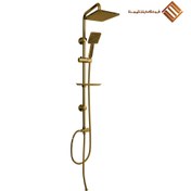 تصویر دوش حمام رنگ طلایی مات (GM) داپ- 1422 رسوب‌شکن فلت اتومات 