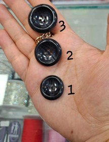 تصویر دکمه پالتوی 4 سوراخه - ذغالی / سایز3 