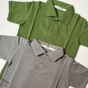 تصویر تیشرت جودون پسرانه آستین کوتاه سبز و طوسی 