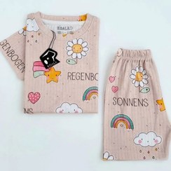 تصویر ست راحتی بچگانه کبریتی طرح آسمان بهاری سایز ۸ تا ۱۰ سال 