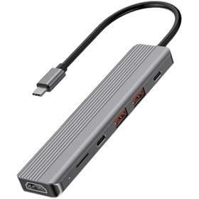 تصویر هاب ۶ پورت POWEROLOGY مدل Slim 4K HDMI USB-C Hub 