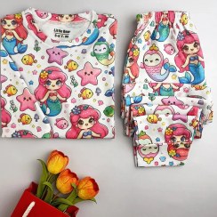 تصویر بلوز و شلوار دخترانه طرح پری دریایی 