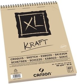 تصویر دفتر طراحی Xl Kraft 90 گرم A4 با 60 صفحه برند canson Xl Kraft Sketchbook 90 Gr. A4 60 Pages