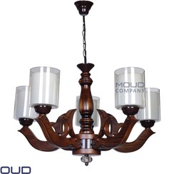 تصویر لوستر چوبی آبنوس 5 شعله (موعود) فیلم مونتاژ و تولید مشابه این محصول در توضیحات 