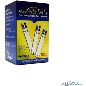 تصویر نوار تست قند خون گلوکو شور استار GLUCO SURE STAR بسته 50 عددی 