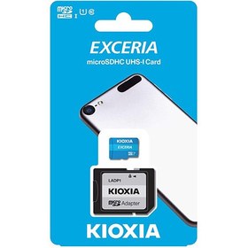 تصویر کارت حافظه‌ microSD کیوکسیا مدل KIOXIA 128GB کلاس 10 استاندارد UHS-I U1 سرعت 100 MBps ظرفیت 128 گیگابایت به همراه آداپتور SD KIOXIA microSDXC 128GB 100MB/s UHS-I U1 Calss10