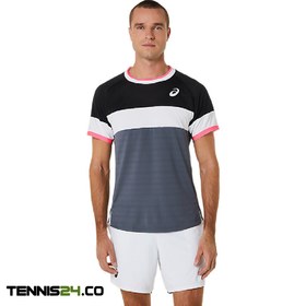 تصویر تی شرت تنیس مردانه اسیکس Asics Match SS Top- طوسی 