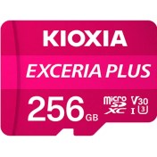 تصویر مموری کارت کیوکسیا مدل LMPL1M256GG2 Class10-U3 100MB/s با ظرفیت 256 گیگابایت KIOXIA EXCERIA PLUS microSD Memory Card LMPL1M256GG2 Class10-U3 100MB/s 256GB