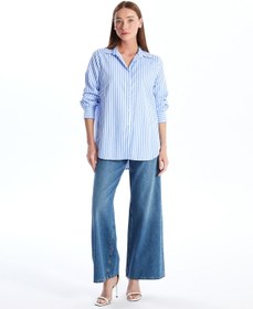 تصویر پیراهن زنانه با آستین بلند خط دار | LC Waikiki | 848878530 | اورجینال 