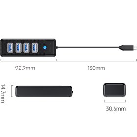 تصویر هاب ۴ پورت USB Type-C مدل ORICO PW4U-C3 ORICO 4-in-1 USB Hub PW4U-C3