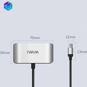 تصویر هاب تایپ سی دارای 3 پورت ویوو مدل Alpha C2H WiWU Alpha C2H Usb Type C Hub