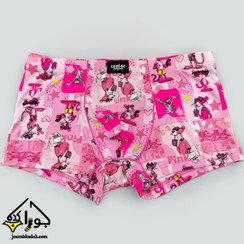 تصویر شورت کولسی مردانه پلنگ صورتی سایز ۲XL و ۳XL 