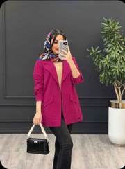 تصویر مانتو دخترانه لینن طرح آستین پاگون - س 