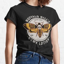 تصویر تیشرت نوین نقش طرح Buffalo Bill s Body Lotion Death s Head Moth Horror Distressed Vintage Design 