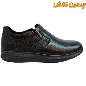 تصویر کفش چرم اداری و رسمی مردانه کلارک clarks زیره پی یو بدون بند کد 7199 