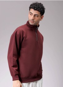 تصویر سویشرت مردانه بافتنی آستین بلند و راحت از پلی استر برند the indian garage co Men Knitted Relax Fit Solid Long Sleeve Polyester Sweatshirt