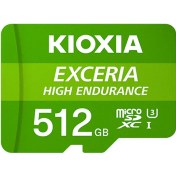 تصویر مموری کارت کیوکسیا مدل LMHE1G512GG2 Class10-U1 100MB/s با ظرفیت 512 گیگابایت KIOXIA EXCERIA HIGH ENDURANCE microSD Memory Card LMHE1G512GG2 Class10-U1 100MB/s 512GB