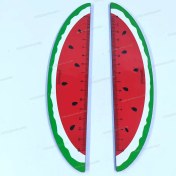 تصویر خط کش چوبی طرح هندوانه 