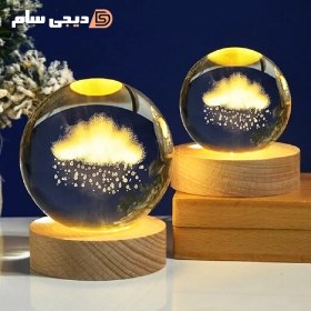 تصویر چراغ خواب گوی کریستالی 